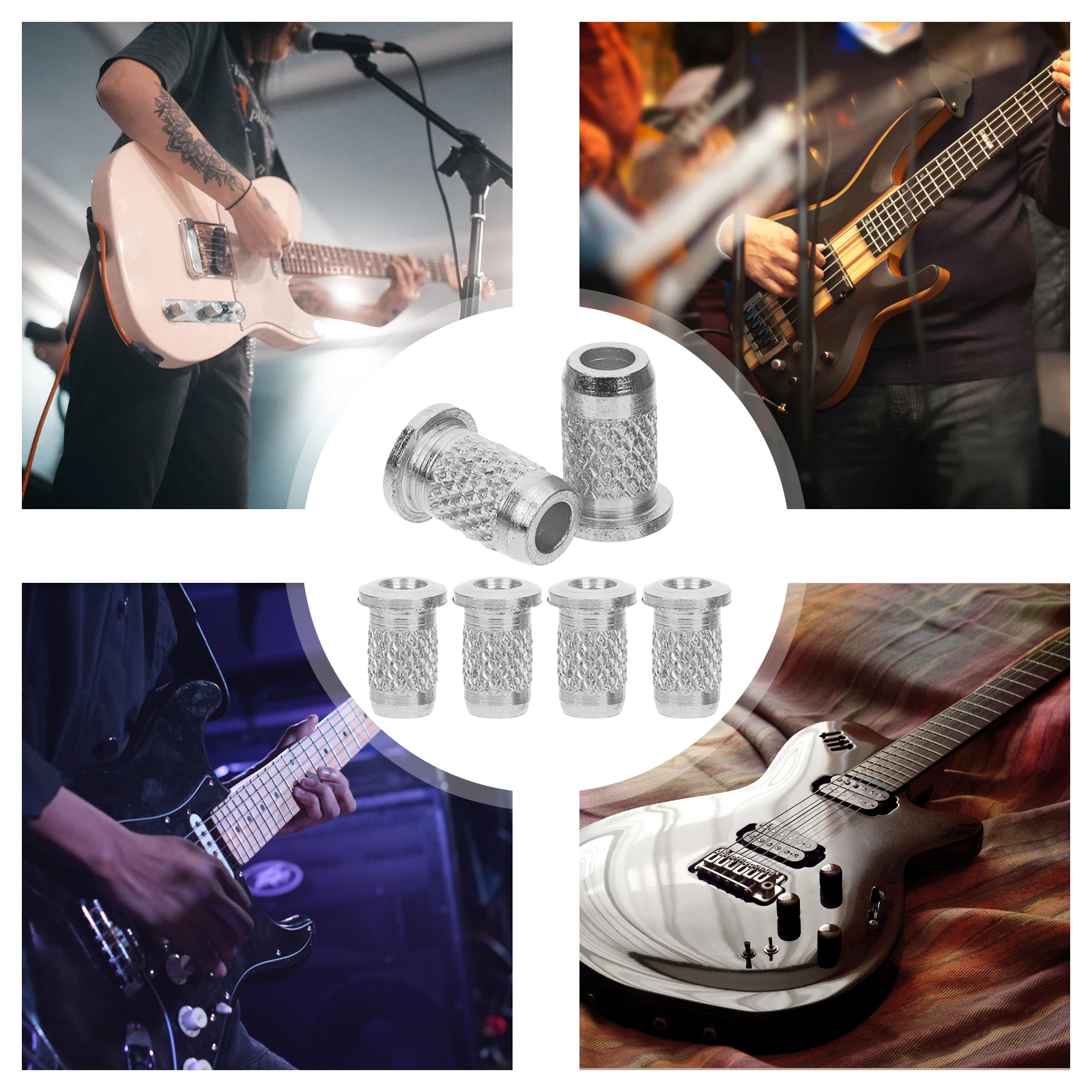 

6 Pcs Electric Guitar String Buckle Retainers Accessories Parts Major Locators Metal
