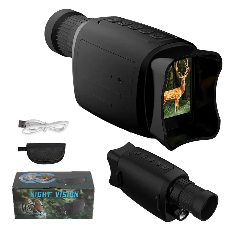Dispositivo de Visión Nocturna Monocular con Zoom Digital 16X, Cámara Infrarroja HD 1080P, Telescopio de Caza para Exteriores, Búsqueda en Oscuridad Total a 300m