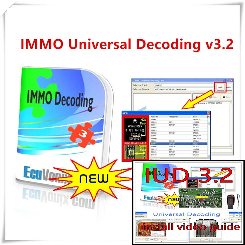 2023 Hot EcuVonix IMMO Decoding 3.2 IMMO Universal Decoding 3.2 Remove IMMO Code Of ECU +Keygen For Unlimited Install On Many PC