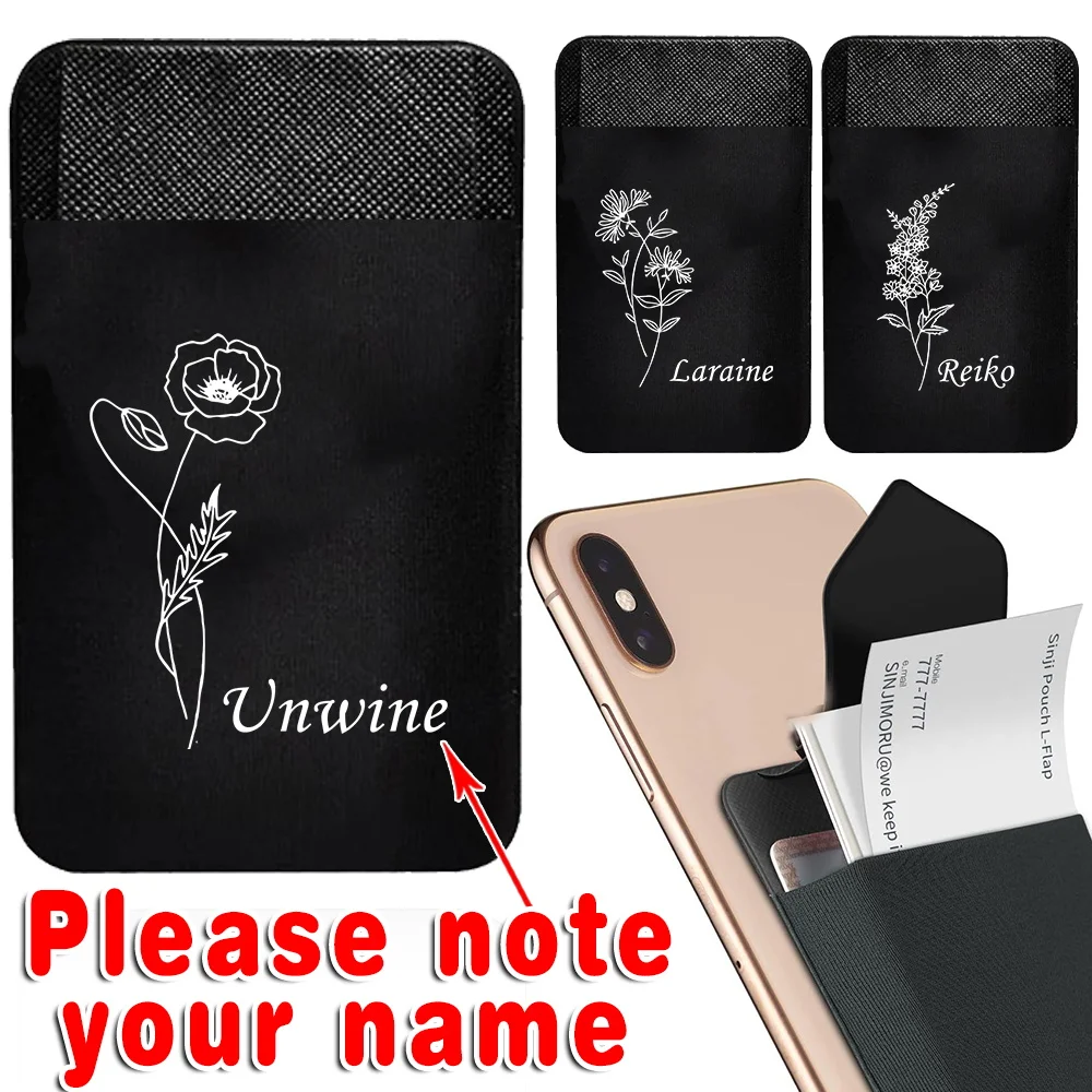 

Personalized Customized Business Card Holder Sticker Pocket Wallet ID Card Storage Folder Wallet Mobile Phone Card Case