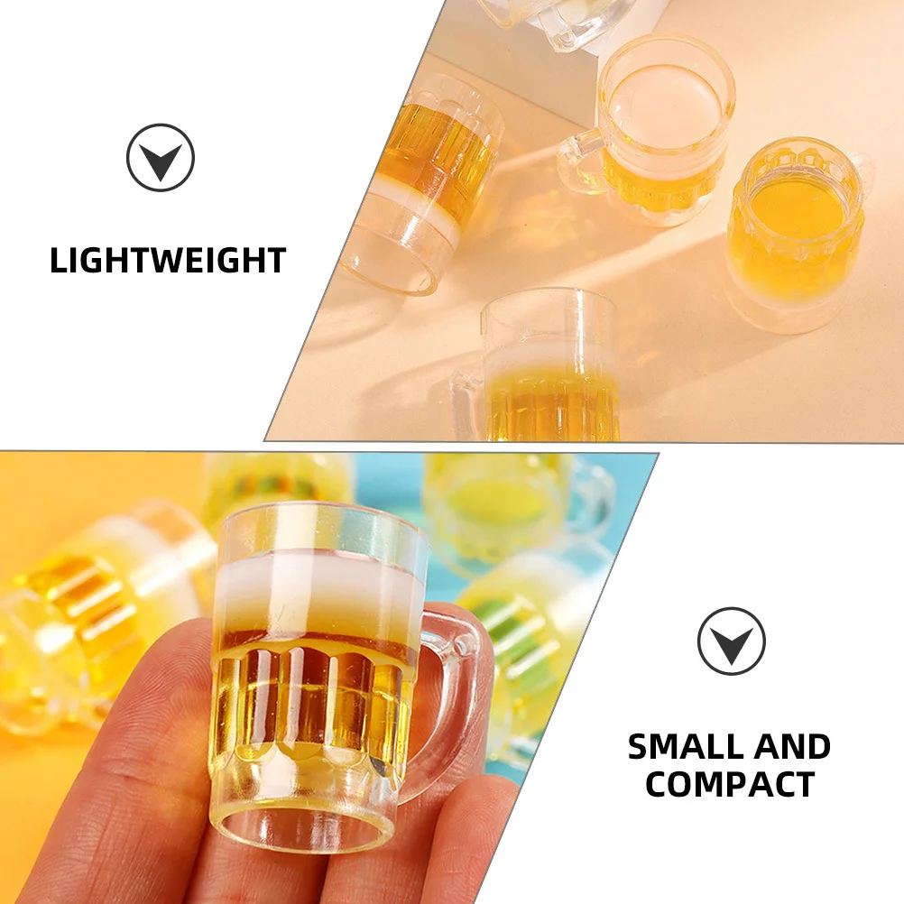 12 szt. Miniaturki kufli do piwa z żywicy, dekoracja do domku dla lalek, miniatura na biurko, kubek do piwa do domku dla lalek, rekwizyt do scen zrób to sam, rekwizyt do zdjęć