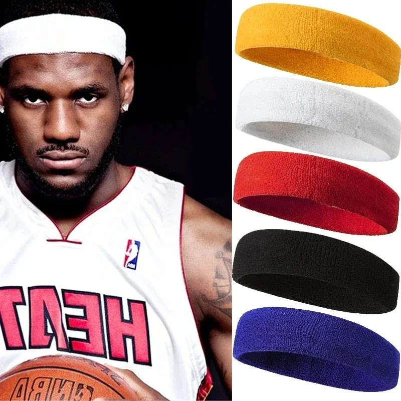 

Cotton Elastic Sweatband Basketball Sports Headband Women Men Gym Fitness Sweat Hair Band Volleyball Tennis Running