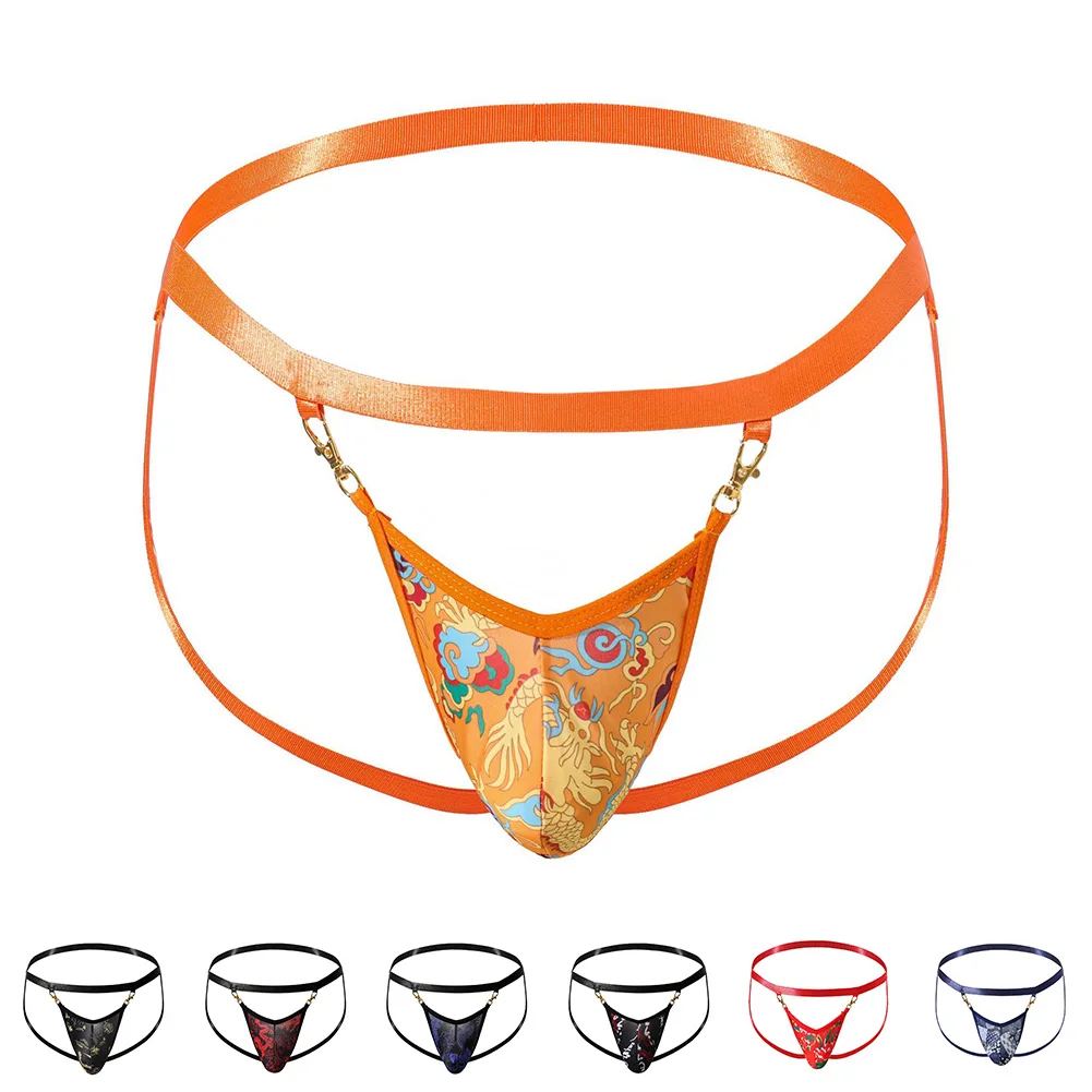 Men Sexy Briefs U Convex Pouch Panties Jock Strap Gay Underwear Thongs Low Waist Lace Mesh Breathable Briefs Exposed Butt