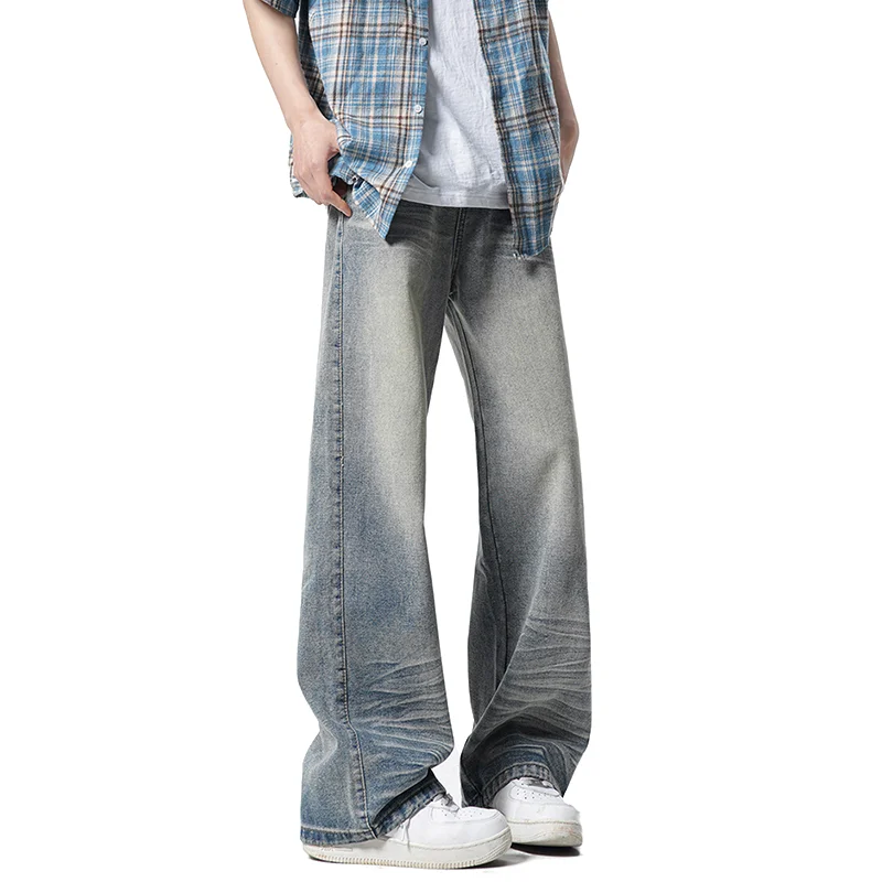 

New Fashion Men's Jeans All Season Breathable Cotton Blend Loose Fit Vintage Pants Comfortable Simple Versatile Casual Trousers