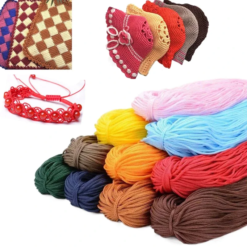 3mm 200m Color Nylon Cord Thread Crochet Hollow Line Macrame DIY Hand-Woven For Mats Hat Bracelet Braided Handicrafts Shoes