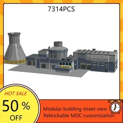 Nuclear Power Plant Modular MOC Creative street view Model Building Blocks Architecture DIY Education Assembly Model Toys Gifts