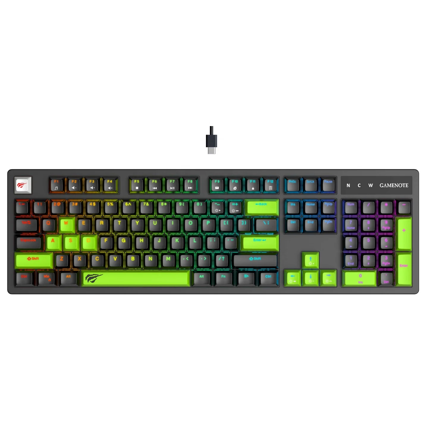 

Original brand newHa·vit KB893L 104 Keys Blue Switch Backlit RGB Mechanical Gaming Keyboard For Desktop Tablet Laptop