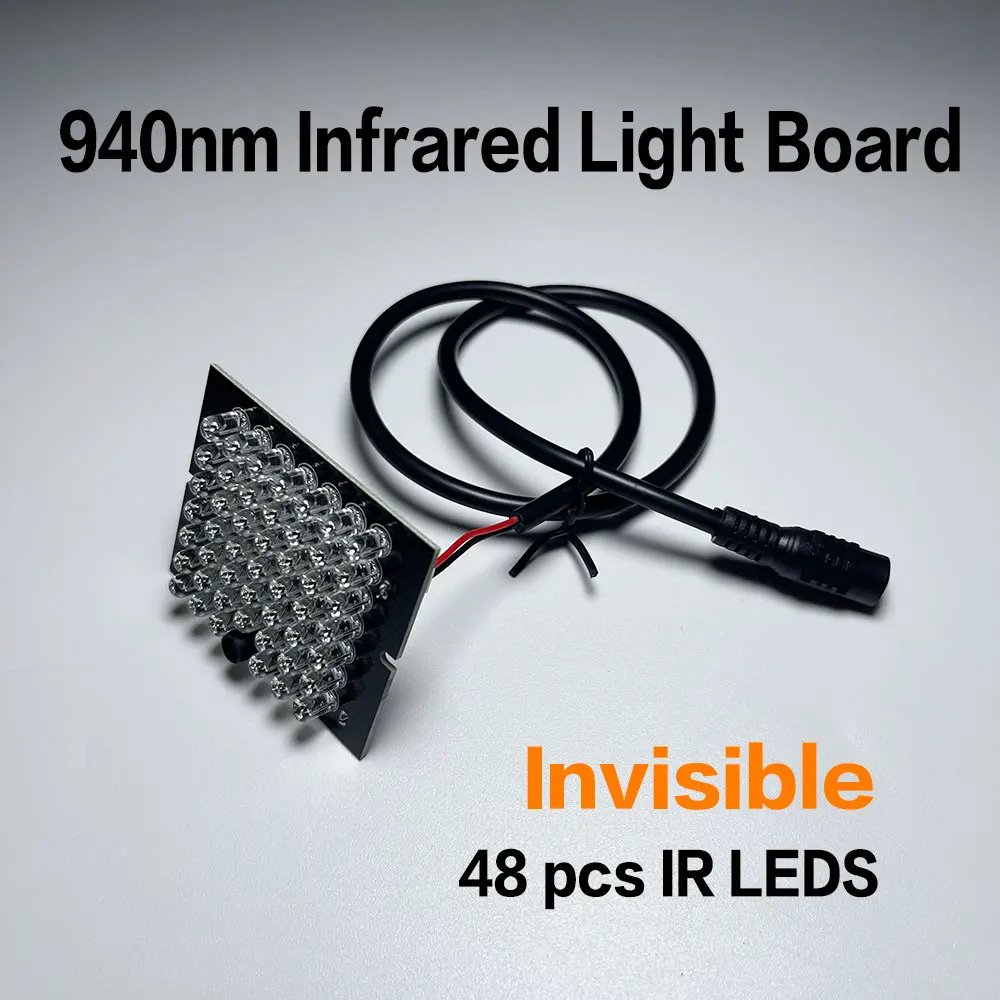 Unsichtbare CCTV-IR-Lampenplatine mit 940 nm und Lichtsensor (48 schwarze LED-Beleuchtungsreihen), 30 Fuß Reichweite, 120 Grad, 12 V DC, 850 nm IR-Lampe – Detail 5