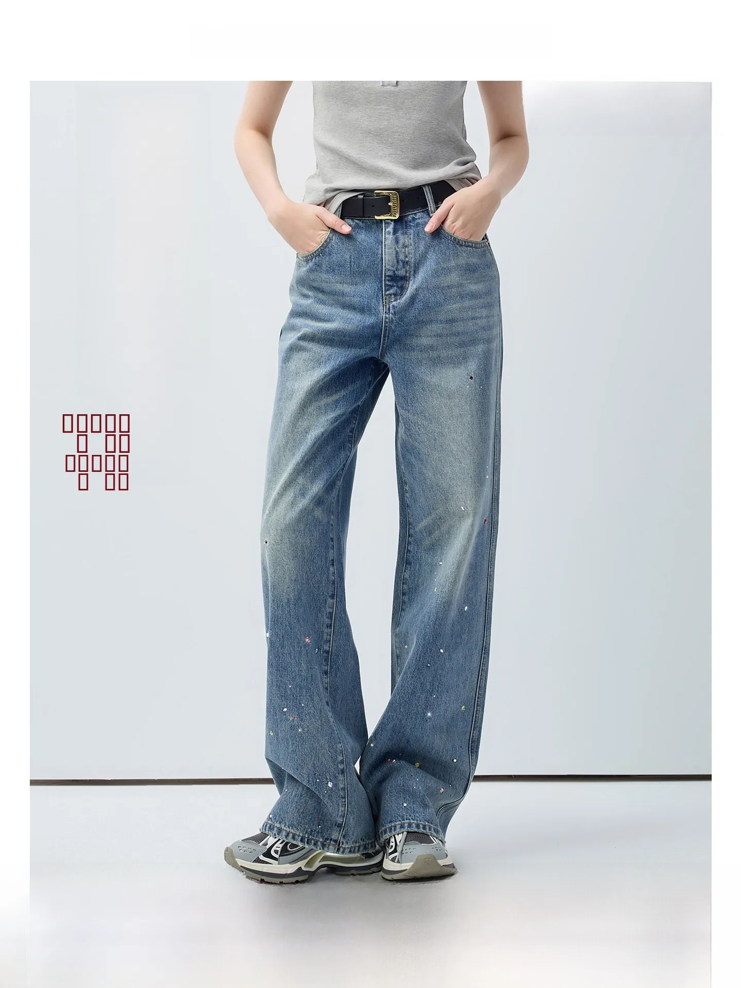 

Vega Chang High Waist Straight Leg Denim Jeans Women's New 2026 Spring Vintage Commute Anti-Wrinkle Comfortable Fit Jeans