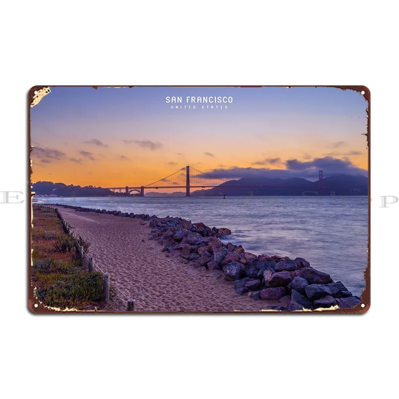 San Francisco Metal Sign Wall Mural Wall Decor Designs Party Retro Tin Sign Poster