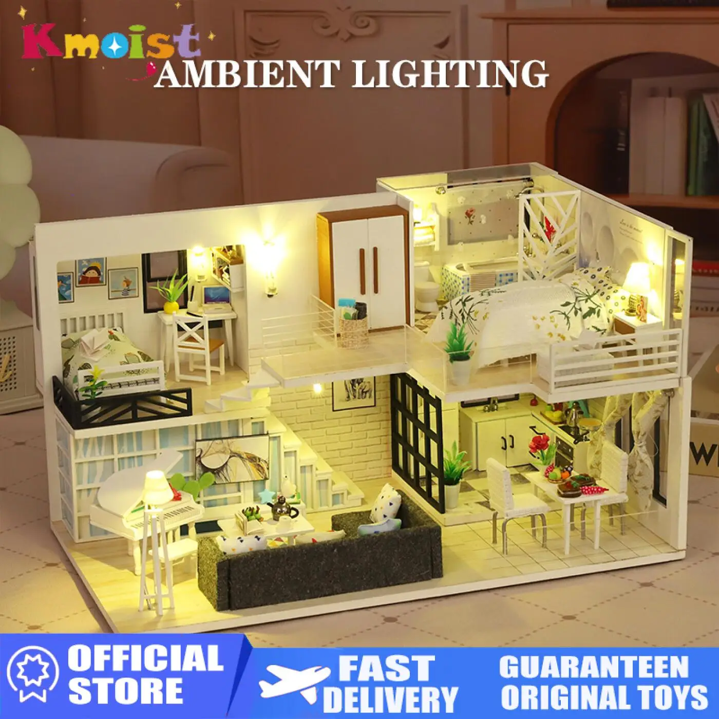 Diy Cabin Creative Gifts Model Toy Doll Houses Wooden Assembly Dollhouse Toys Gifts for Adults Housewarming Celebration Decor