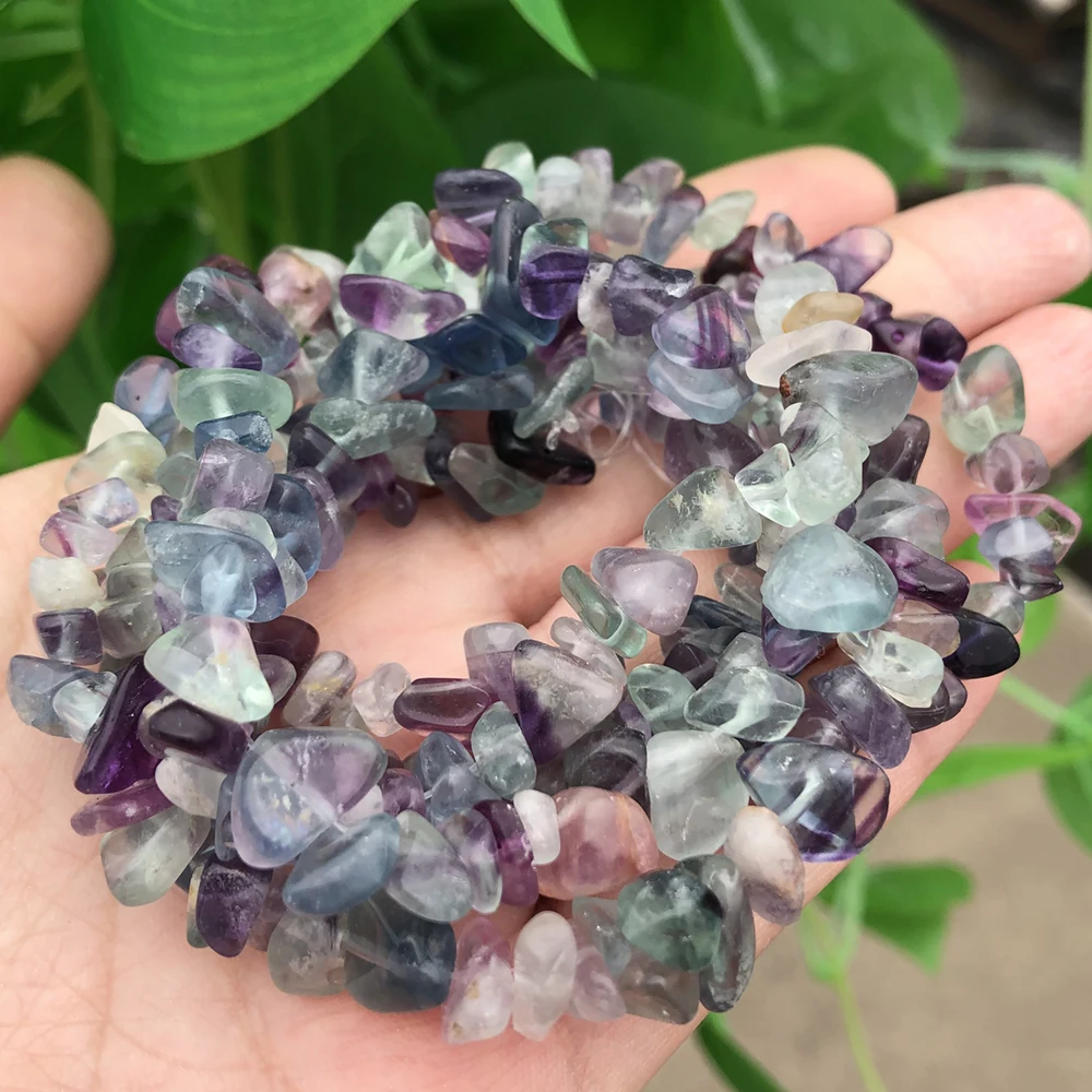 5-8mm Natürliche Amethyst-Aquamarin-Freiform-Chip-Perlen, unregelmäßige lose Kieselsteine für Schmuckherstellung, DIY-Armband-Zubehör – Detail 3