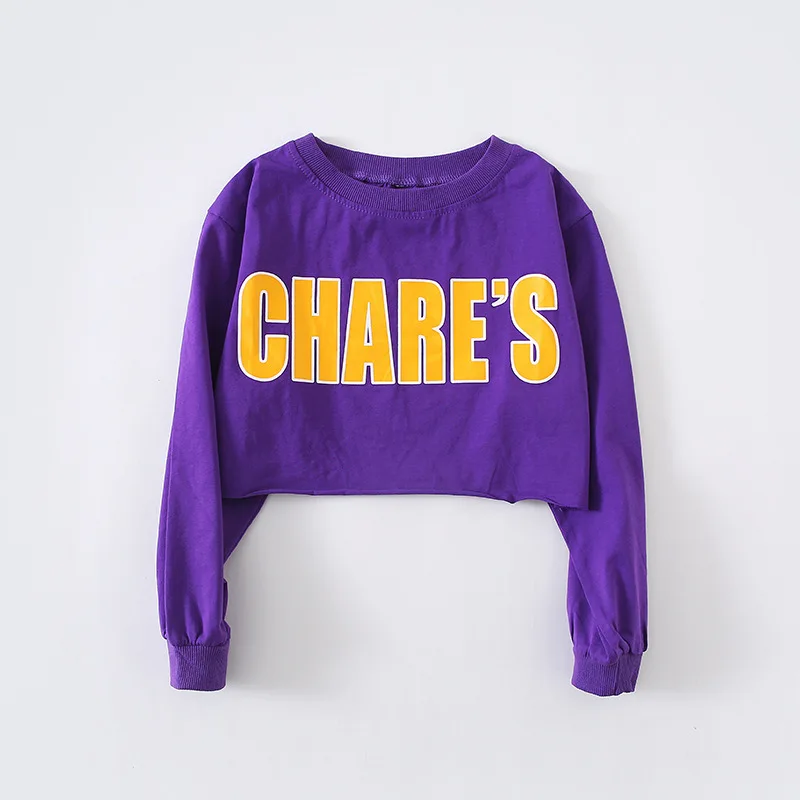 女の子の夏服ヒップホップスーツ夏の女の子の流行の服ヒップホップスーツ流行のツーピーススーツ新しい流行のジャズダンス服