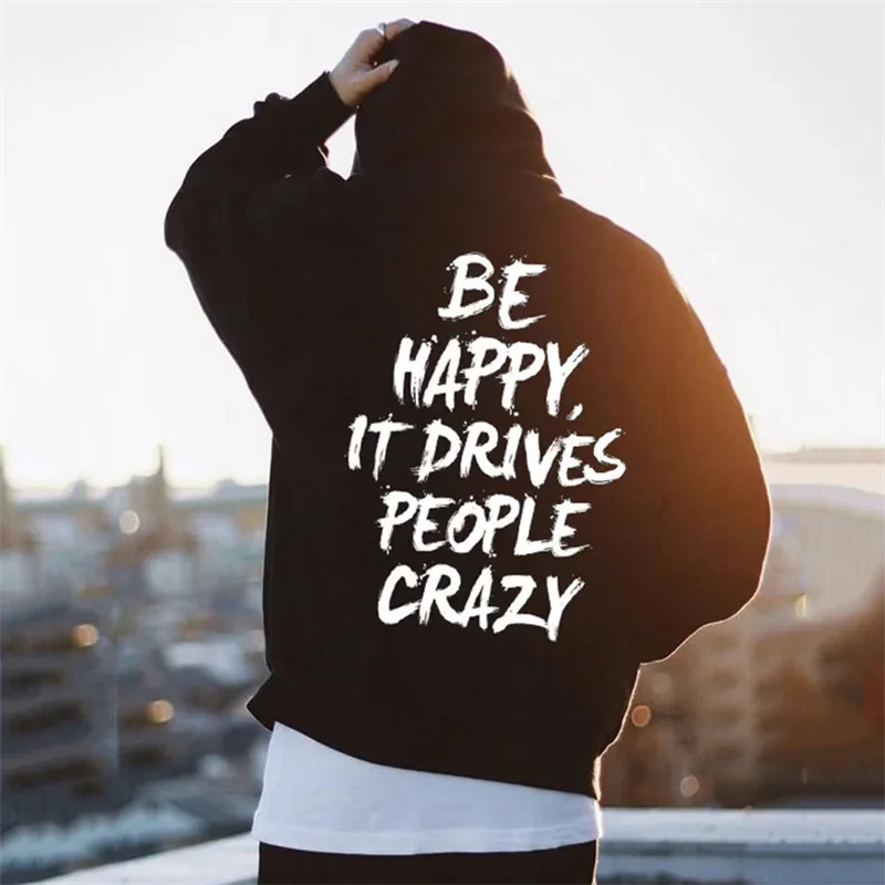 Customized Weird Pattern Printed Men Hoodie Loose Casual Clothing Fashion Long Sleeve Hooded Pullover Personality Streetwear