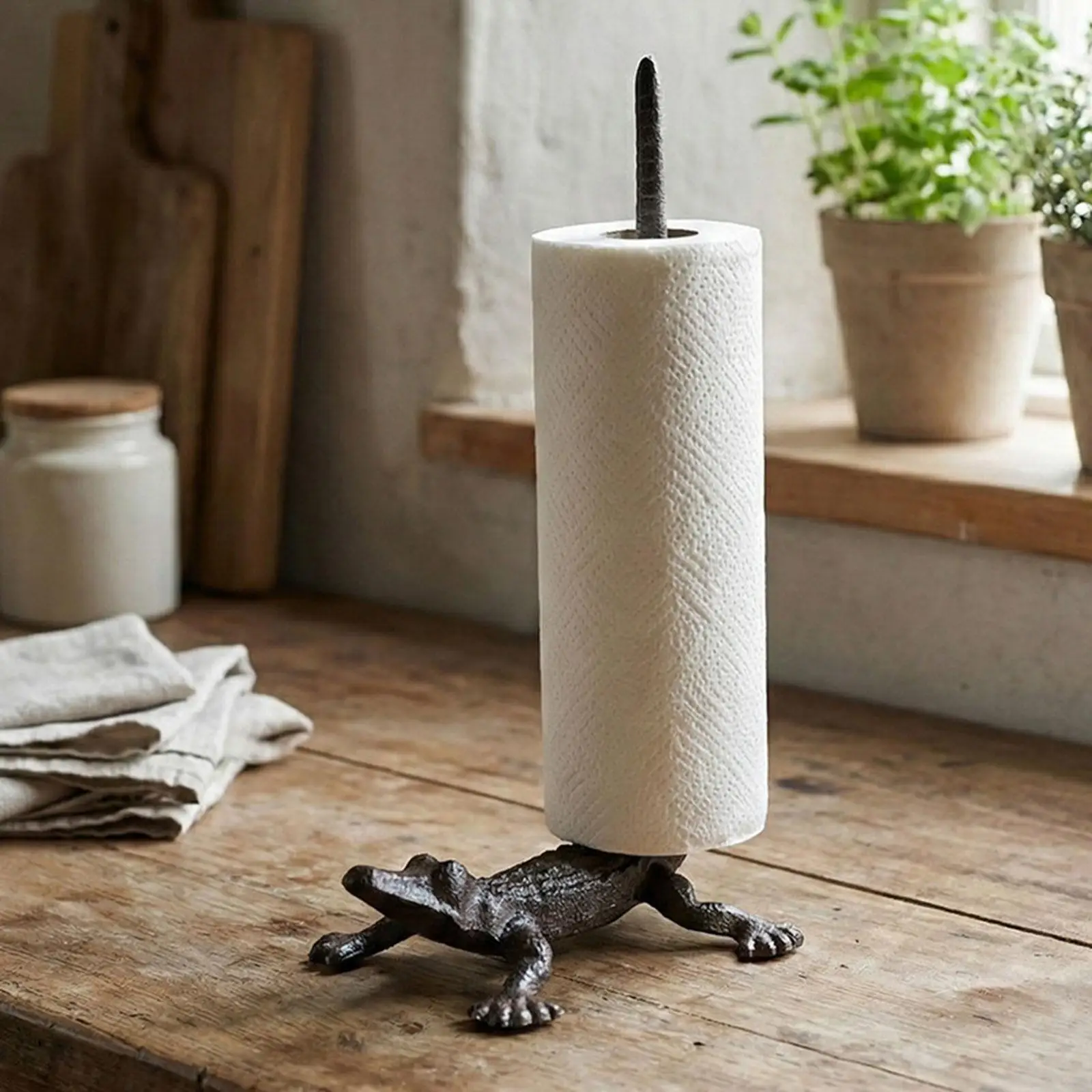 Minimalist Iron Paper Towel Holder Stand Artistic Paper Roll Organizer for Bathroom Kitchen Living Room Practical Gift Idea
