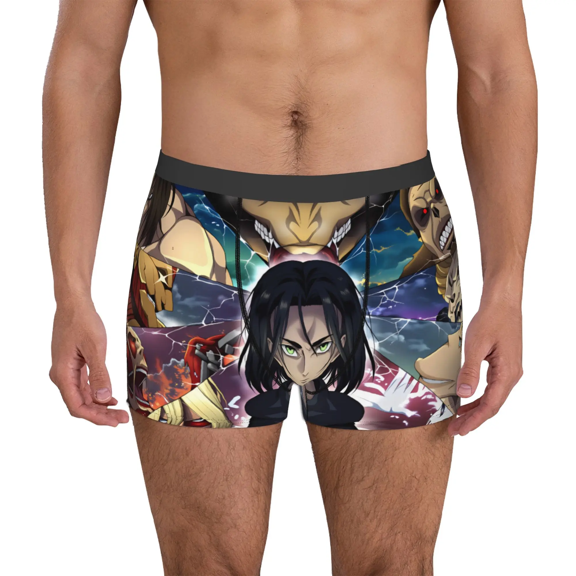 cuecas-boxer-masculinas-attack-on-titan-tita-blindado-tita-ataque-tita-fundador-tita-colossal-cuecas-engracadas