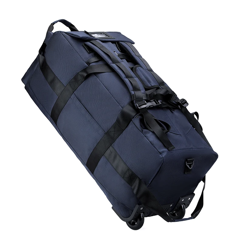 80L rollende plunjezak met wielen 31" robuuste opvouwbare reistas Waterbestendige bagage op wielen met schouderriem