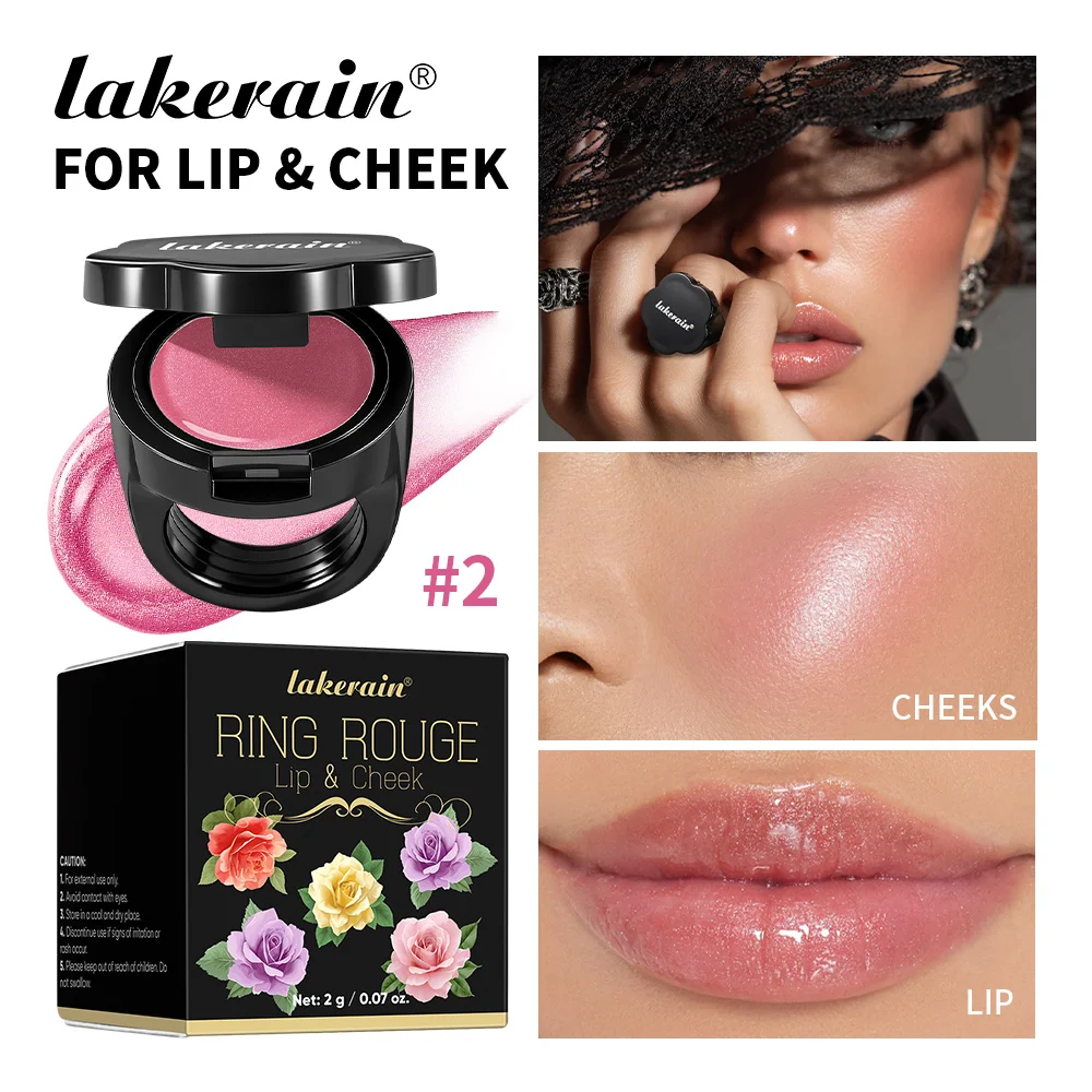 

Lakerain Ring Style Lipstick Lips Cheeks Dual-use Anti Wrinkle Nourishment Long Lasting Moisturizing Shining Ring Rouge Lipstick