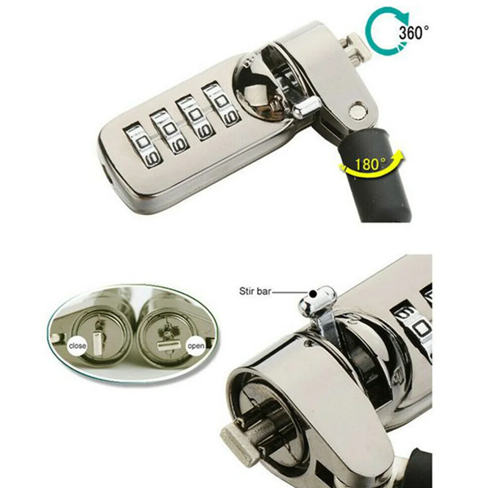 Blokada zabezpieczająca przed kradzieżą laptopa z blokadą kablową 4 cyfrowe hasło z samoprzylepną płytą zabezpieczającą