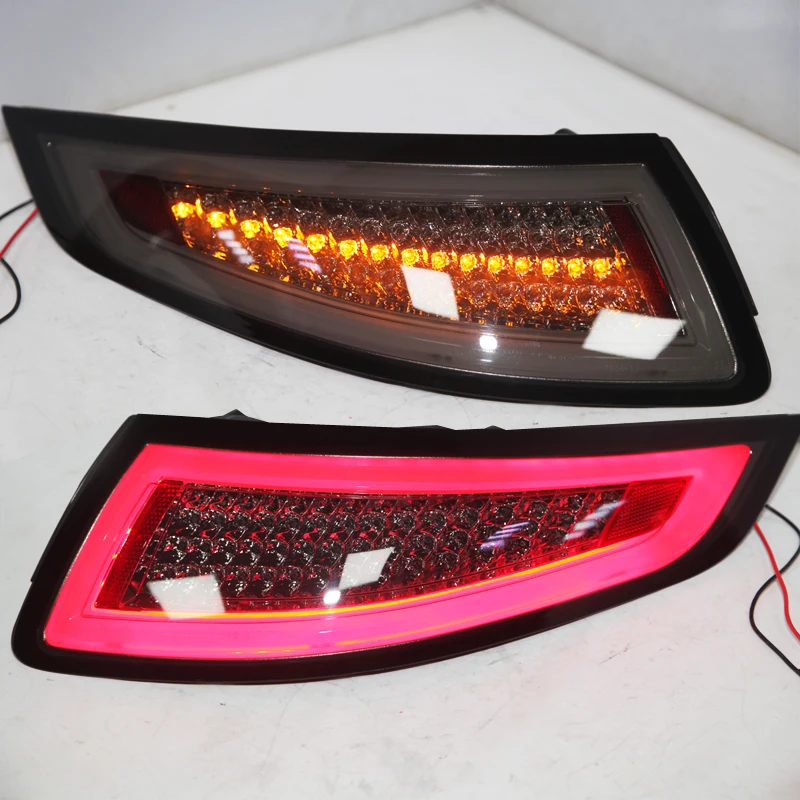 For Porsche 997 996 911 LED Taillights Rear Lamps 2005 2006 2007 2008 Year Smoke Black Running Light