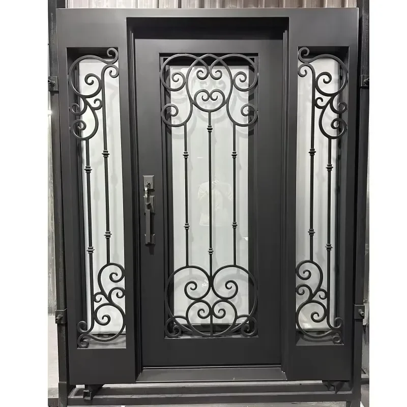 For Custom Single Door Iron, Gate Designs Modern Designs Wrought High-quality manual production Iron Door for Exterior