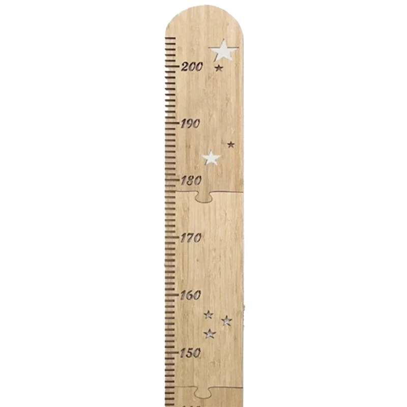 Spliced Wooden Ruler Children\'s Room Patchwork Wooden Star Growth Measurement Ruler Height Ruler