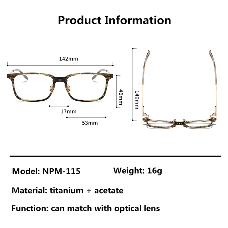 Japanese Brand Men Square Glasses Frame Acetate Titanium Handmade Eyeglasses Fashion Designer Spectacles Gafas Korean Style image 4