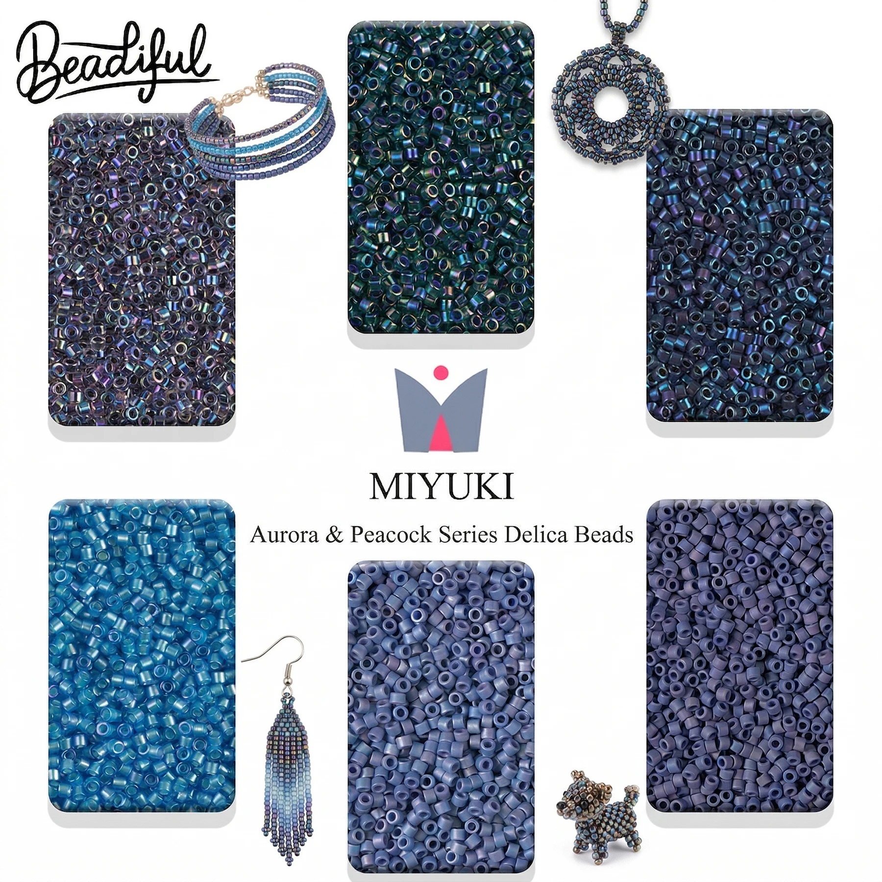 

BEADIFUL 10g/2000pcs MIYUKI DELICA BEADS 11/0 - Aurora Peacock Iris Series Japan Glass Seed Beads for DIY Jewelry Craft