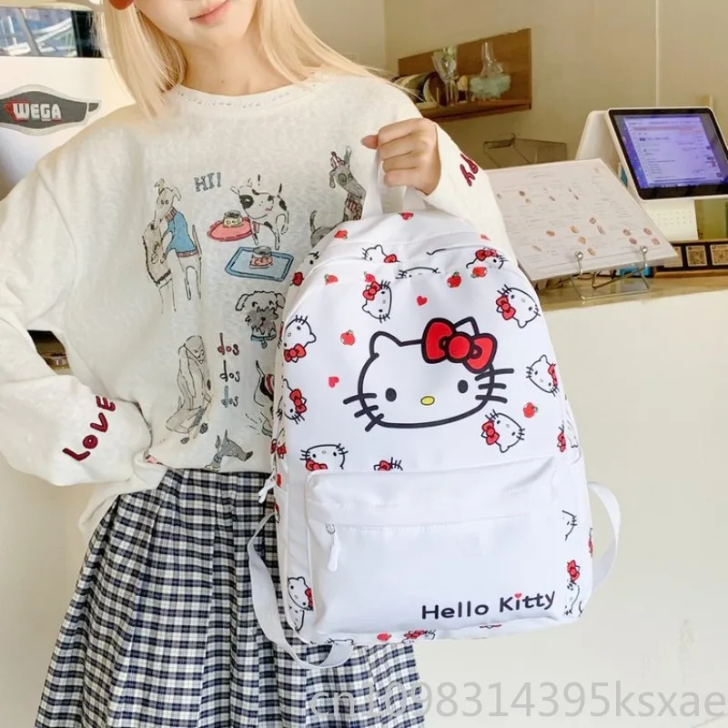 Sanrio Cute Backpack for Girl Student School Bag Hello Kitty Waterproof Portable Fashion Trend Luxury Designer Backpacks