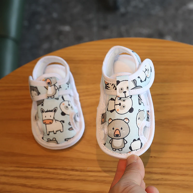 Cartoon Newborn Cotton Soft Baby Girls Summer Shoes Sandals First Walkers Newborn Shoes Casual Soft Sole Sandals Toddler Shoes