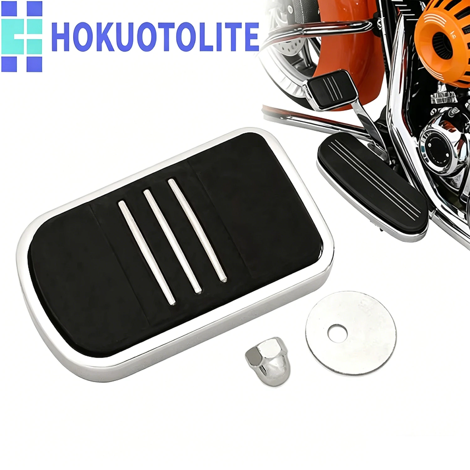 

Motorcycle Accessories Black Large Brake Pedal Peg Pad For Harley Touring Softail FLD Road King Electra Street Glide Fat Boy CVO
