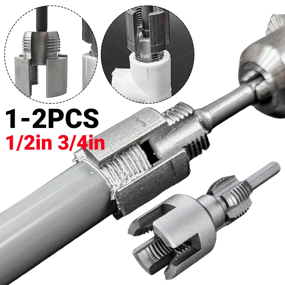 

Internal & External Pipe Threading Tool 1/2in and 3/4in Integrated Thread Cutting Tool Pipe Thread Maker Tool for Electric Drill