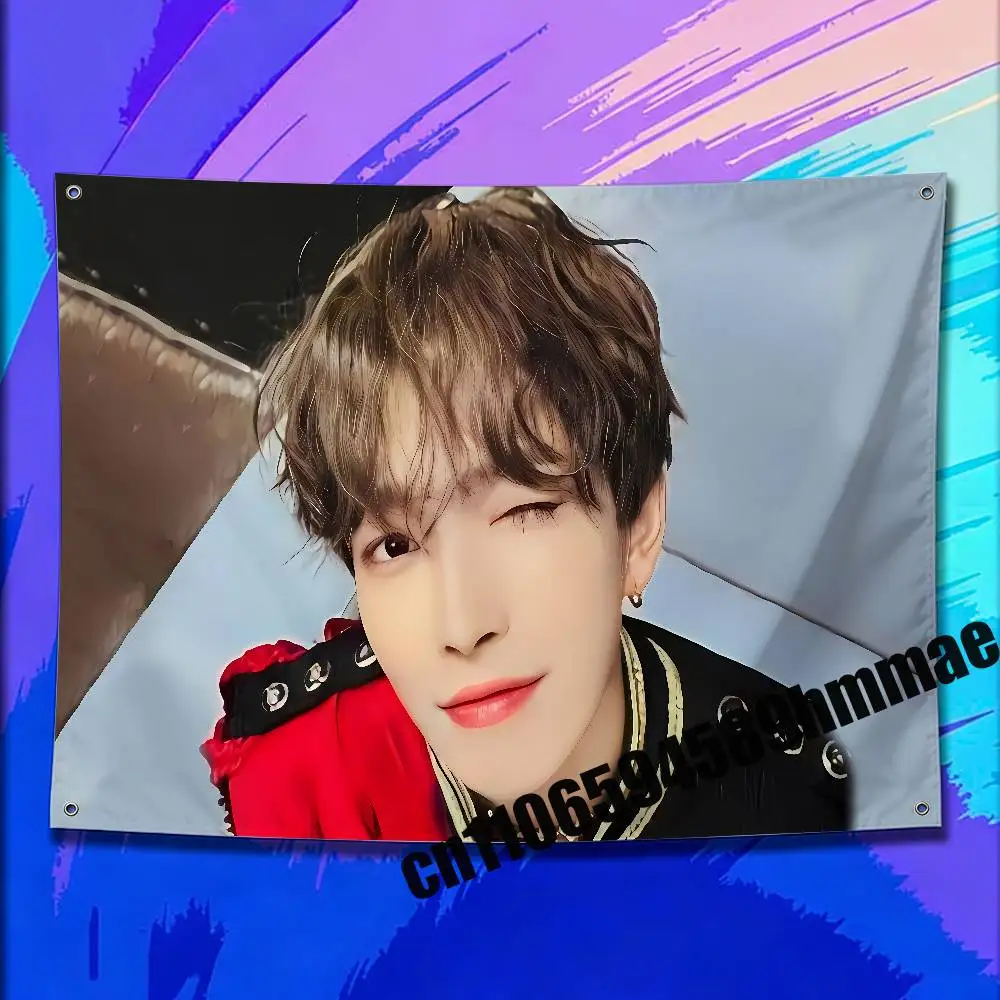 

For 50x70cm 60x90cm 80x120cm 100x150cm 150x200cm Camp A-ATEEZ K-Kim Hong Joong Flag Wall Banner Tapestry Cover