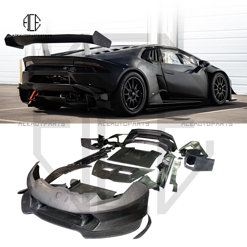 Carbon Fiber Front Bumper Rear Spoiler OEM Style Front Hood Rear Bumper Body Kit For Lamborghini Huracan LP620