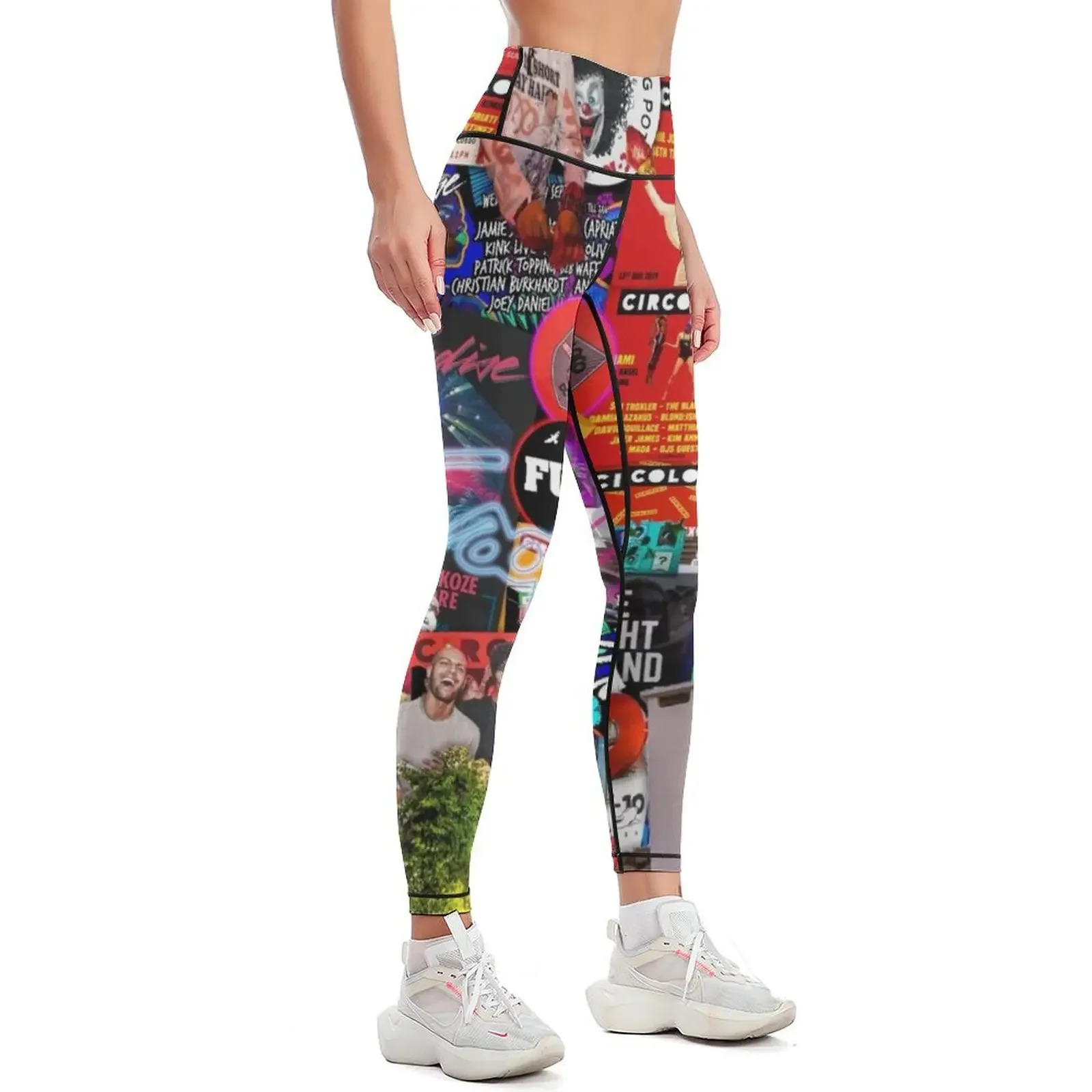 Dc10 collage print Leggings Women's trousers legging gym sports for gym Women sports Womens Leggings