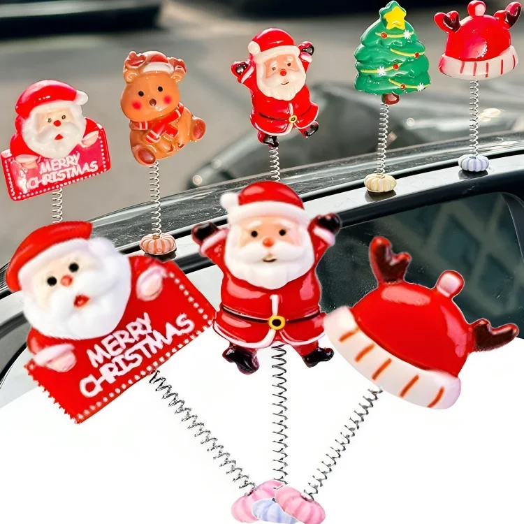 Christmas Car Ornaments Shaking Head Santa Claus Christmas Tree Snowman Elk Auto Center Console Dashboard Decoration Ornament