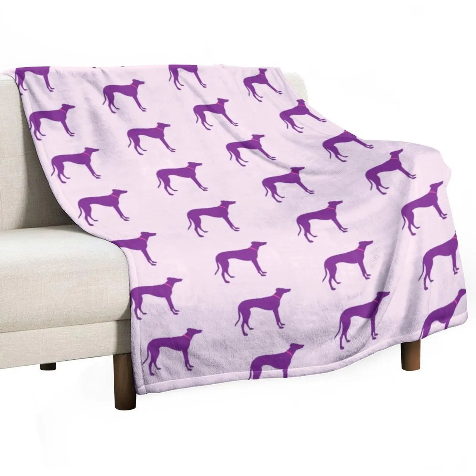 Purple sighthound silhouette Throw Blanket for babies christmas gifts Blankets