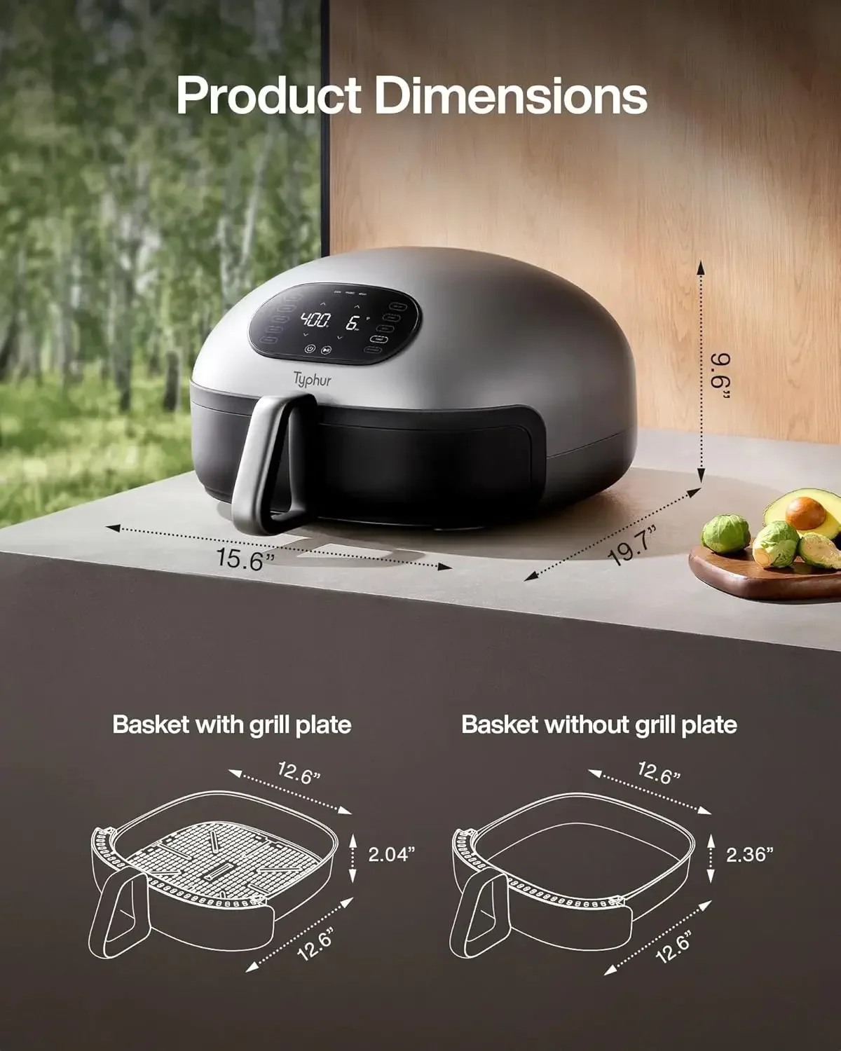 

Dome Air Fryer, No.1 Cooking Speed Large Air Fryer with Superior Airflow, Self-cleaning Smart Digital Air Fryer with Dishwasher