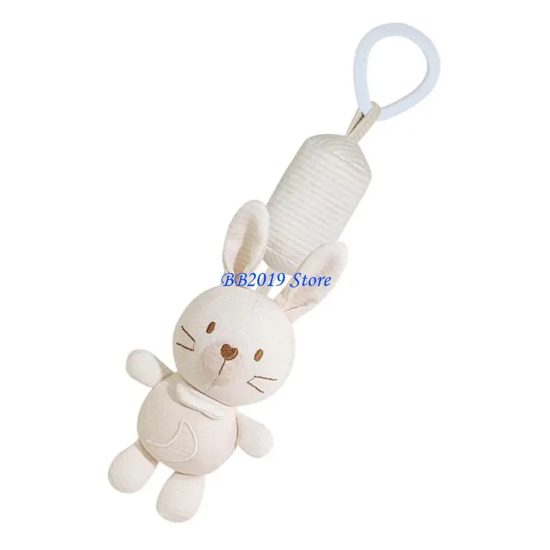 عربة أطفال من القطن العضوي Q0KB لعبة معلقة رنين الرياح الحسي المحمول لحضانة الأطفال حديثي الولادة #3