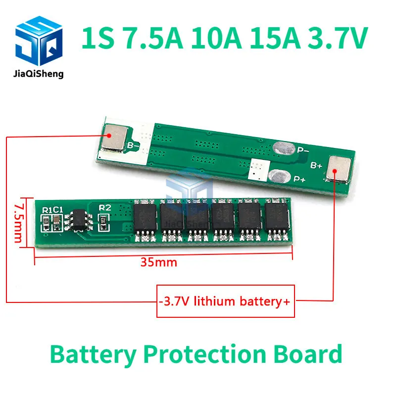 1S 7.5A 10A 15A 3.7V Li-ion 3 4 6MOS BMS PCM Battery Protection Board PCM for 18650 Lithium Lion Battery