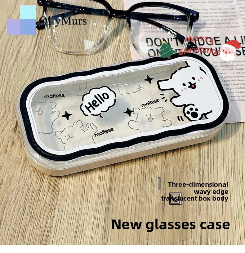 

OLLYMURS Художественный дизайнер на заказ INS Высококачественный футляр для очков большой емкости для собак Pacha, студенческая ниша, милый ящик для хранения очков