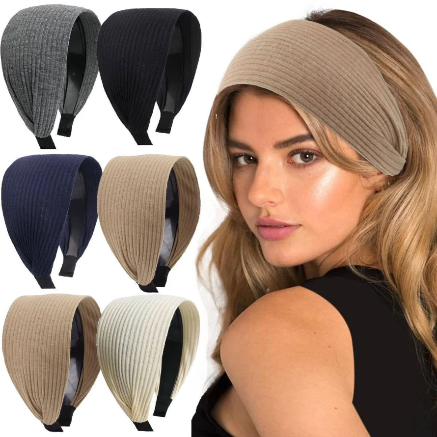 Wide-Brimmed Non-Slip Headband Women's Short Hair Simple Hair Clip Cover Gray Hair Fashion Temperament Hair Pressing Headwear