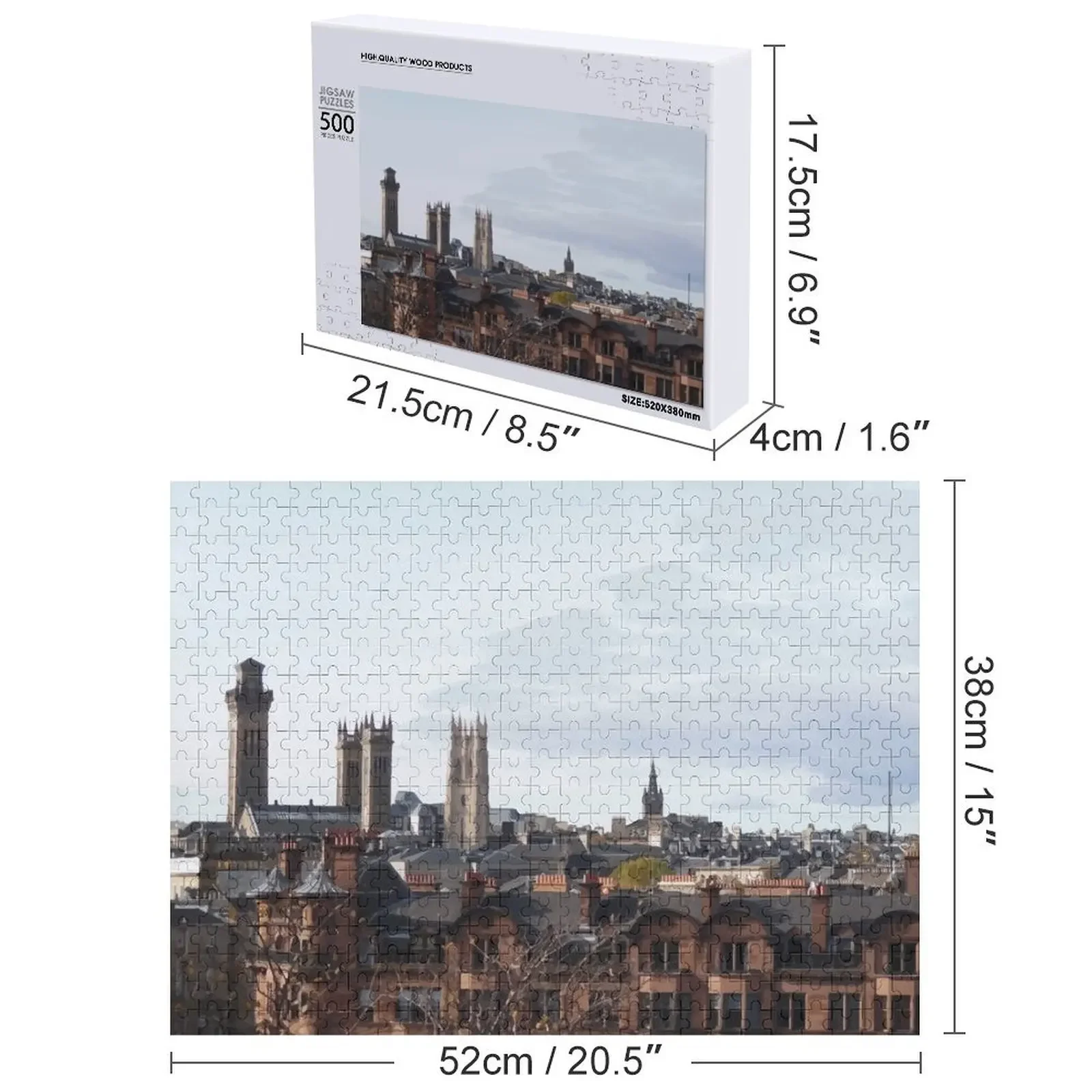 West end skyline' urbano glasgow imagem fotográfica vetorial quebra-cabeça brinquedos da criança brinquedos personalizados quebra-cabeça