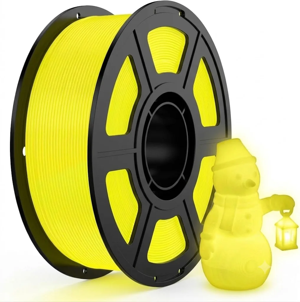 

Glow-in-the-Dark Filament, 1.75 mm, 250 g of neatly spooled glow-in-the-dark PLA 3D printer filament. 1.75 mm diameter with a di