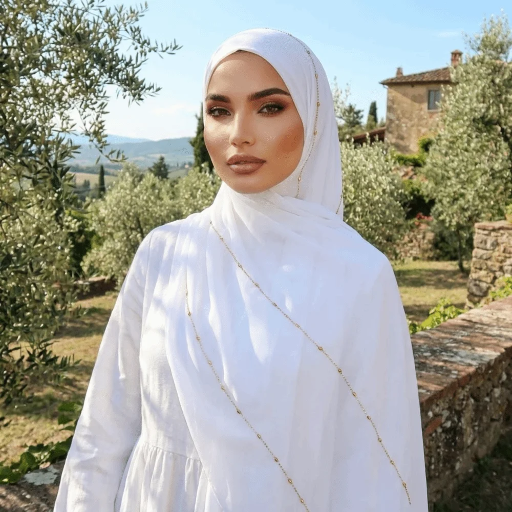 

Fashion Soft Rhinestone Hijab Scarf Solid Color Plain Design Jersey Hijab Modal Cotton Stretch Fabric Stretch Shawl Scarf Use