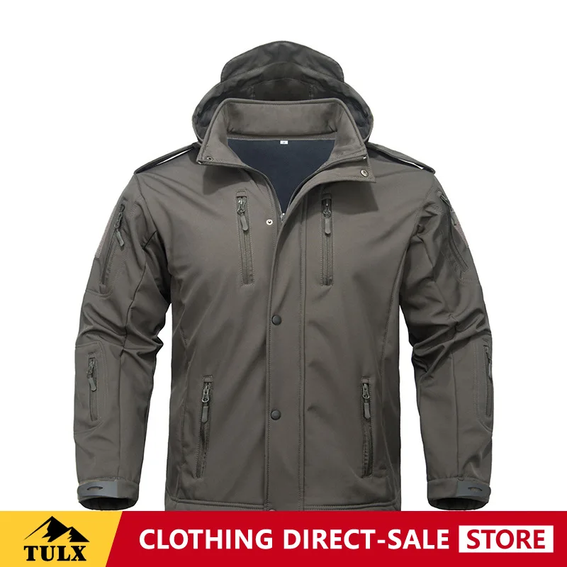 Winter New Outdoor Camouflage Tactical Soft Shell Assault Jacket Men's Wear-resistant Fleece Warm Windproof Comfortable Jacket