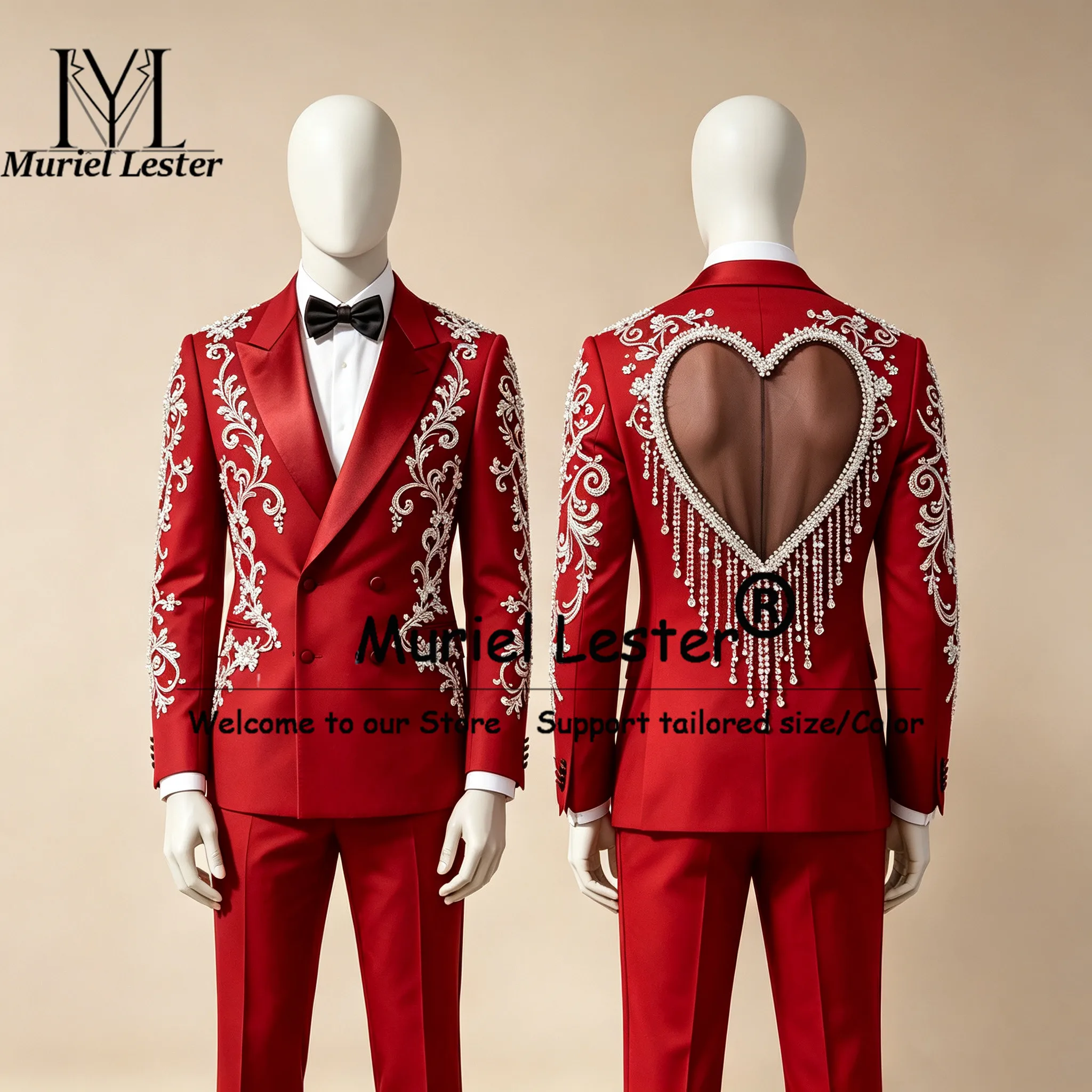 Unique Design Suits Men For Wedding Single Breated Prom Blazer With Cut-Out Back Groom Tuxedo Rhinestone Beadwork Male Clothing