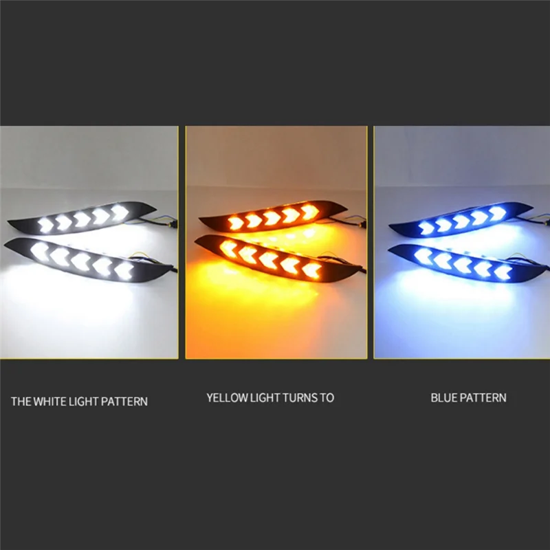 

Efficientt-Car DRL Daytime Running Light LED Fog Lamp White Yellow Blue Light For Mazda Axela 2019-2020