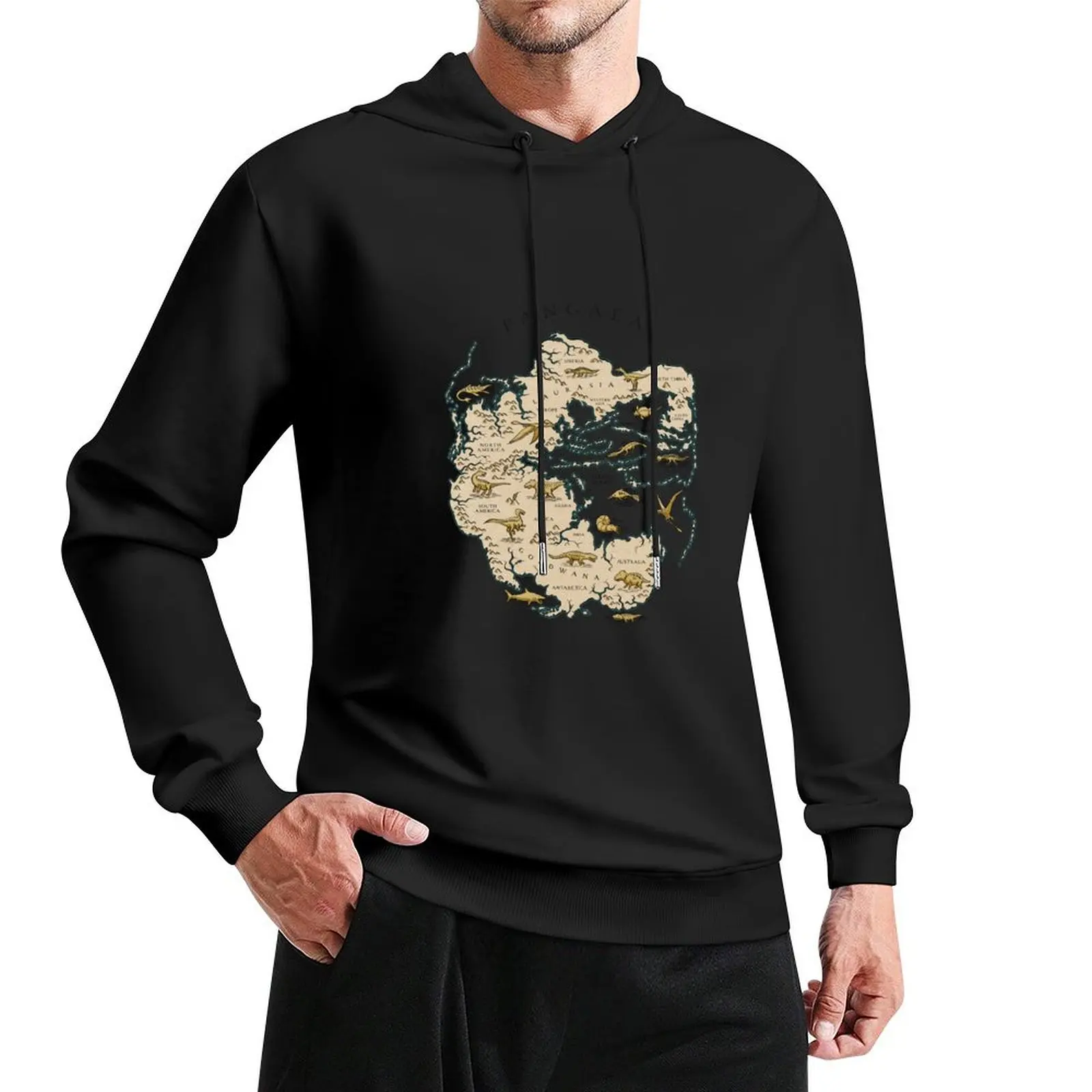 

map of the supercontinent Pangaea Pullover Hoodie men clothing fashion men autumn clothes hoodies for men