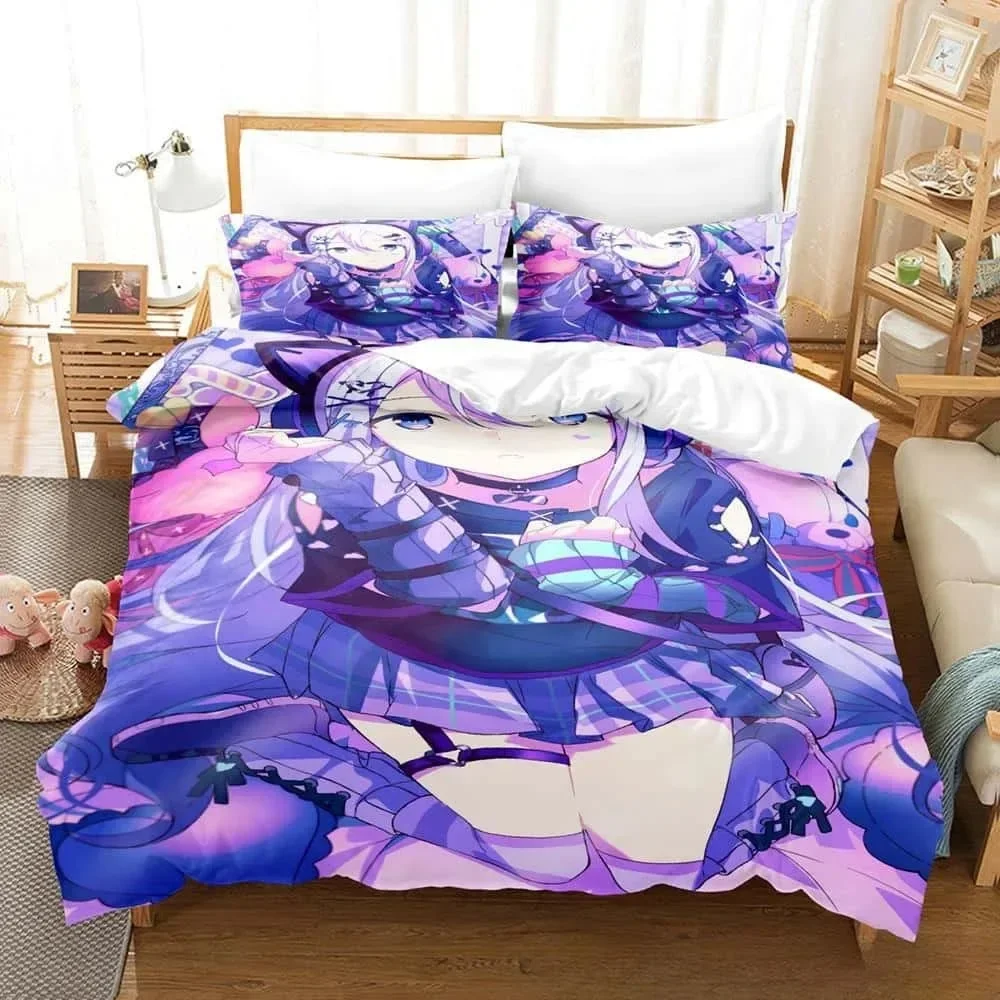 3D Gedrukt Anime Kawaii Meisjes Yoisaki Kanade Beddengoed Set Cartoon driedelige set Volwassen Kind Slaapkamer dekbedovertrek Set Huishoudtextiel